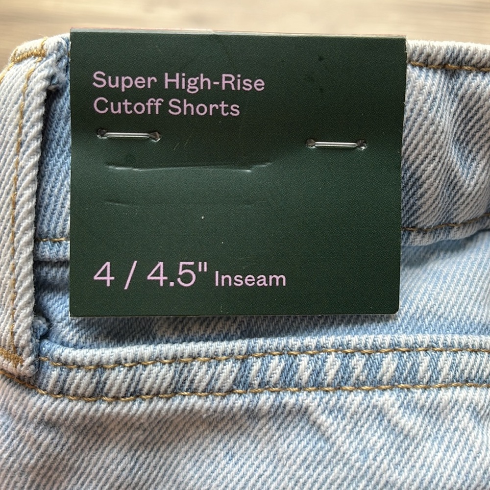 Wild Fable High-Rise Cutoff Midi Jean Shorts Light Wash 4 - Picture 5 of 5